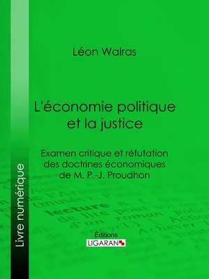 cover image of L'économie politique et la justice